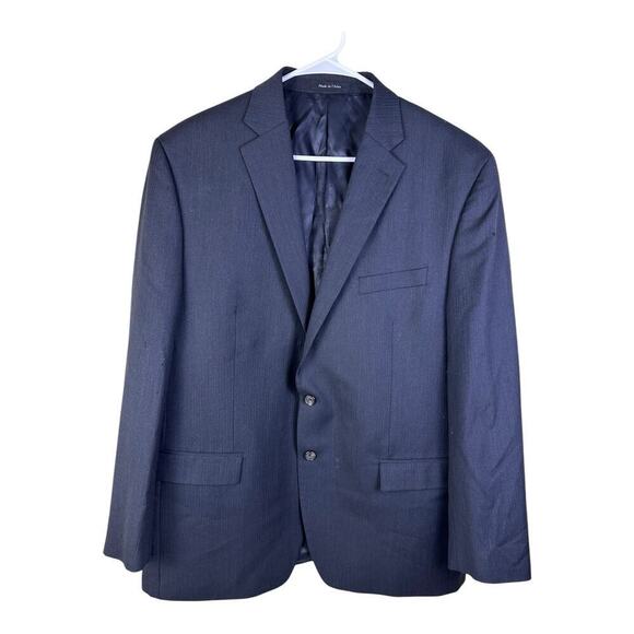 Lauren Ralph Blazer Men Size 46R Blue Classic Fit 100% Wool Coat READ - Picture 1 of 16